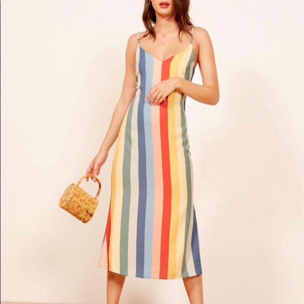 Reformation Jaxon Sunburst Midi Dress